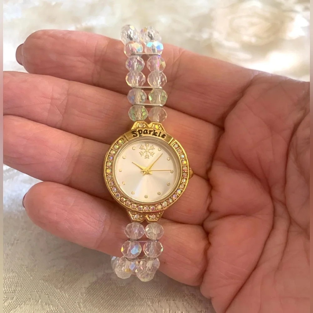 NWOT Danbury Mint Time for Sparkle Goldtone Watch